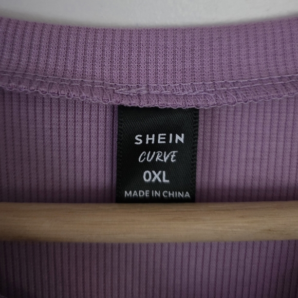 Shein Curve Purple Heart Cut Out Tee - Picture 5 of 6